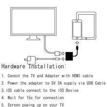 Load image into Gallery viewer, MiraScreen L8 Compatible with iPhone ipad to TV, HDMI Adapter Mirror iOS Phone to TV
